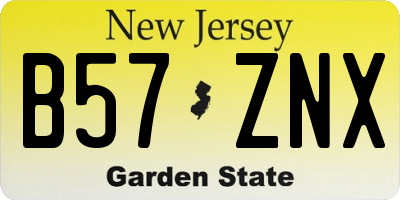 NJ license plate B57ZNX