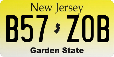 NJ license plate B57ZOB