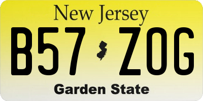 NJ license plate B57ZOG