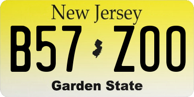 NJ license plate B57ZOO