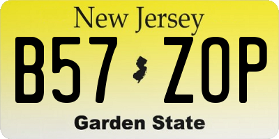 NJ license plate B57ZOP
