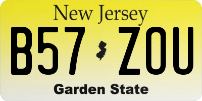 NJ license plate B57ZOU