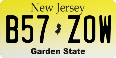 NJ license plate B57ZOW