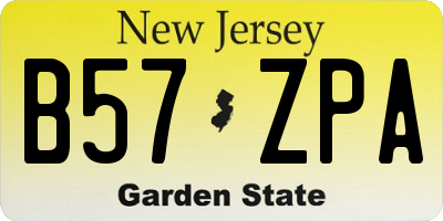NJ license plate B57ZPA