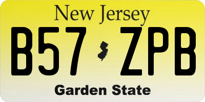 NJ license plate B57ZPB