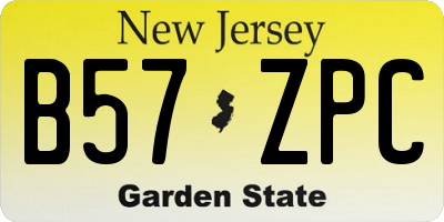NJ license plate B57ZPC
