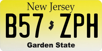 NJ license plate B57ZPH