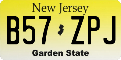 NJ license plate B57ZPJ