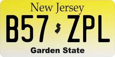 NJ license plate B57ZPL