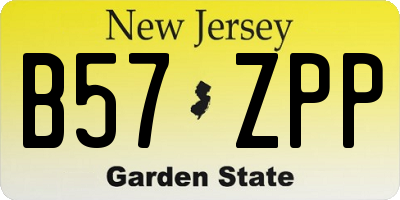 NJ license plate B57ZPP
