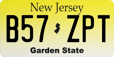 NJ license plate B57ZPT