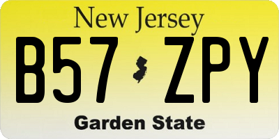 NJ license plate B57ZPY