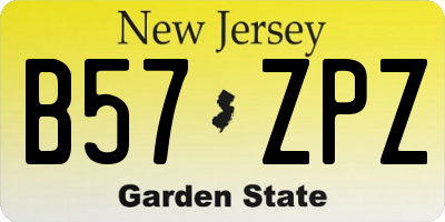 NJ license plate B57ZPZ