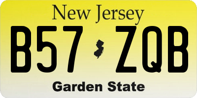 NJ license plate B57ZQB