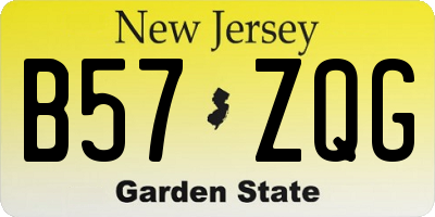 NJ license plate B57ZQG