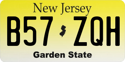 NJ license plate B57ZQH