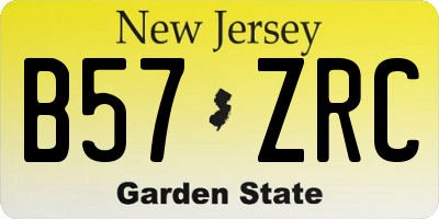 NJ license plate B57ZRC