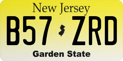 NJ license plate B57ZRD