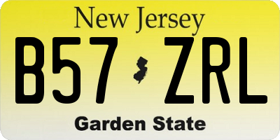 NJ license plate B57ZRL