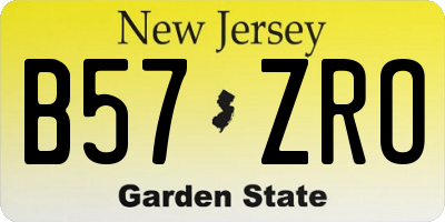 NJ license plate B57ZRO