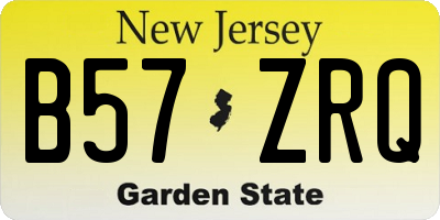NJ license plate B57ZRQ