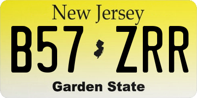 NJ license plate B57ZRR