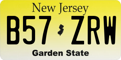 NJ license plate B57ZRW