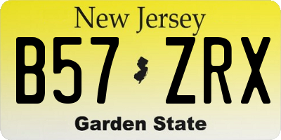 NJ license plate B57ZRX