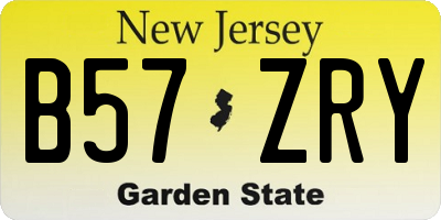 NJ license plate B57ZRY