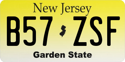 NJ license plate B57ZSF
