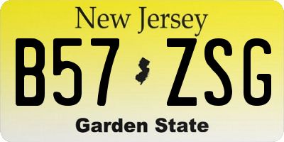 NJ license plate B57ZSG