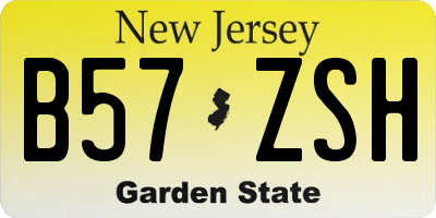 NJ license plate B57ZSH