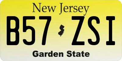 NJ license plate B57ZSI