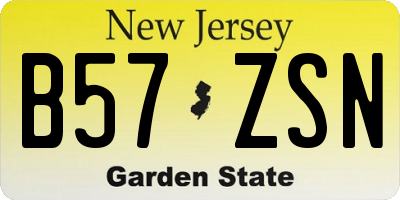 NJ license plate B57ZSN
