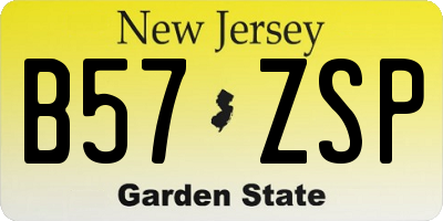 NJ license plate B57ZSP