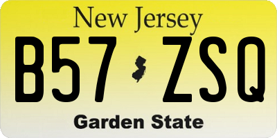 NJ license plate B57ZSQ