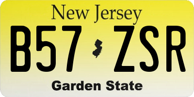 NJ license plate B57ZSR