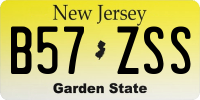 NJ license plate B57ZSS