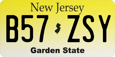 NJ license plate B57ZSY