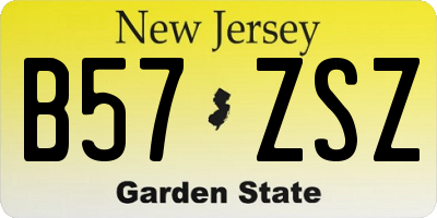 NJ license plate B57ZSZ