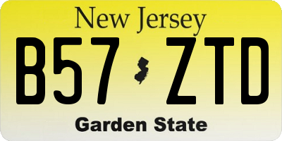 NJ license plate B57ZTD
