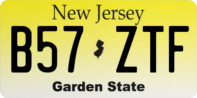 NJ license plate B57ZTF