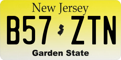 NJ license plate B57ZTN