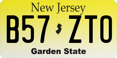 NJ license plate B57ZTO