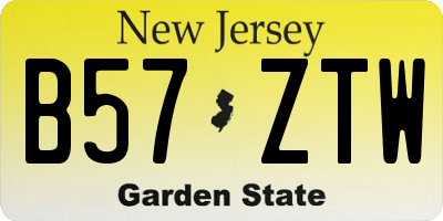 NJ license plate B57ZTW