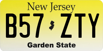NJ license plate B57ZTY