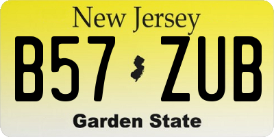 NJ license plate B57ZUB