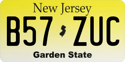 NJ license plate B57ZUC