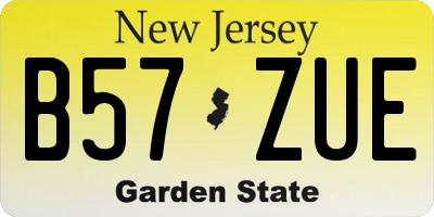 NJ license plate B57ZUE