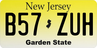 NJ license plate B57ZUH